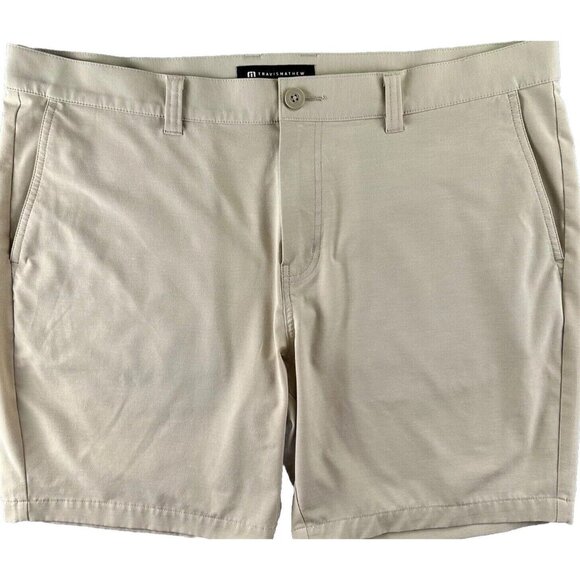 TravisMathew Tech Golf Shorts Men’s Size 40 Beige $89 Lightweight Chino 1MAA590 - Picture 1 of 16